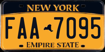 NY license plate FAA7095