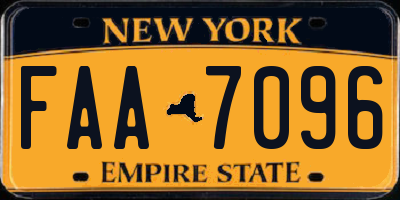 NY license plate FAA7096