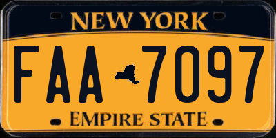 NY license plate FAA7097