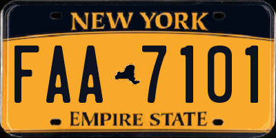 NY license plate FAA7101