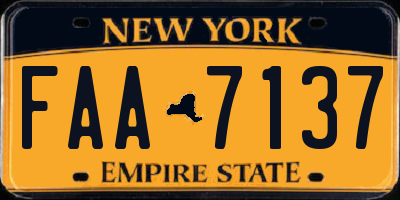 NY license plate FAA7137