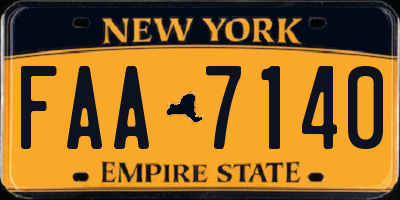 NY license plate FAA7140