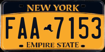 NY license plate FAA7153