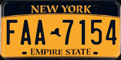 NY license plate FAA7154