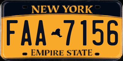 NY license plate FAA7156