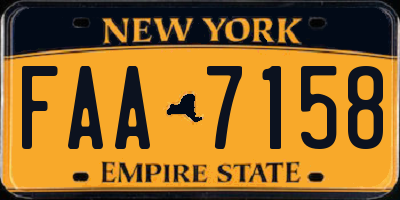 NY license plate FAA7158