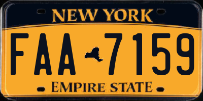 NY license plate FAA7159