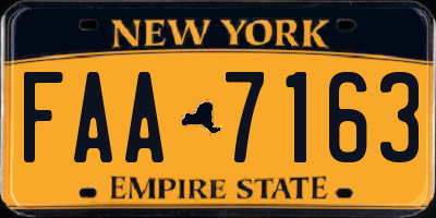 NY license plate FAA7163