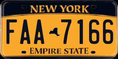 NY license plate FAA7166