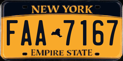 NY license plate FAA7167