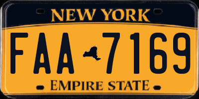 NY license plate FAA7169