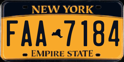 NY license plate FAA7184