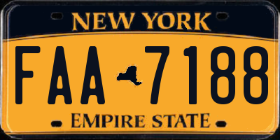 NY license plate FAA7188