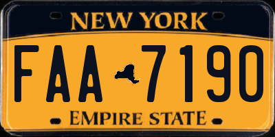 NY license plate FAA7190