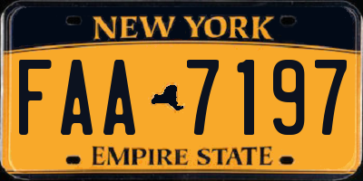 NY license plate FAA7197