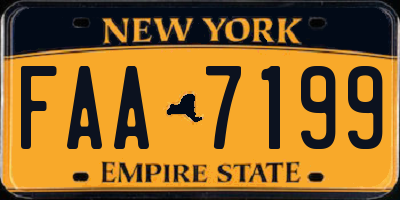 NY license plate FAA7199