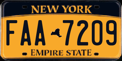 NY license plate FAA7209