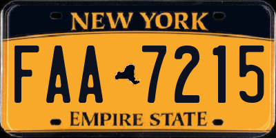 NY license plate FAA7215