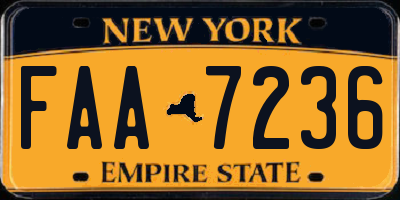 NY license plate FAA7236