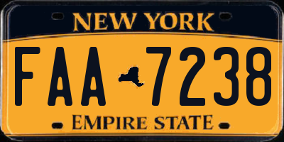 NY license plate FAA7238