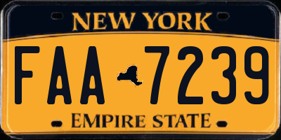 NY license plate FAA7239