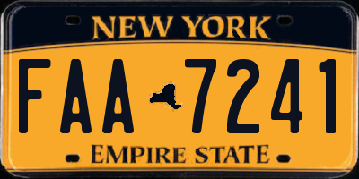 NY license plate FAA7241