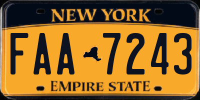 NY license plate FAA7243