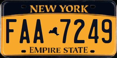 NY license plate FAA7249