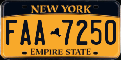 NY license plate FAA7250