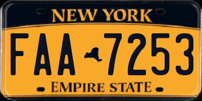 NY license plate FAA7253