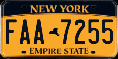 NY license plate FAA7255