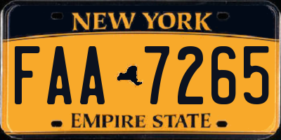 NY license plate FAA7265