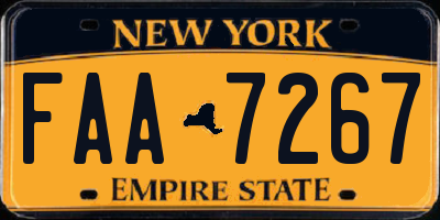 NY license plate FAA7267