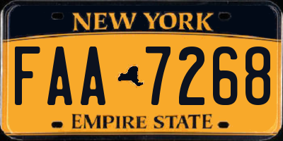 NY license plate FAA7268