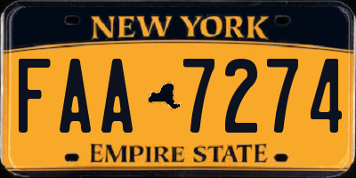 NY license plate FAA7274