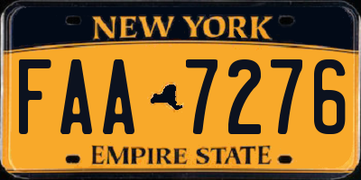 NY license plate FAA7276