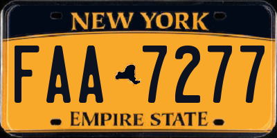 NY license plate FAA7277