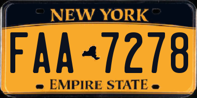 NY license plate FAA7278