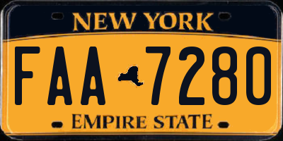 NY license plate FAA7280