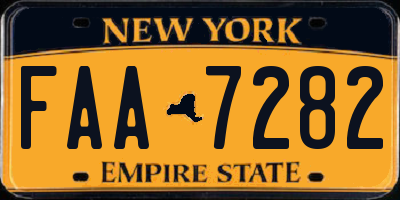 NY license plate FAA7282