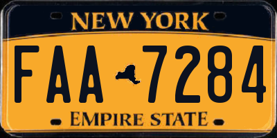 NY license plate FAA7284