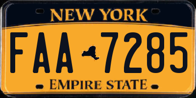 NY license plate FAA7285