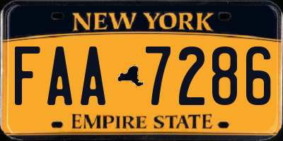 NY license plate FAA7286