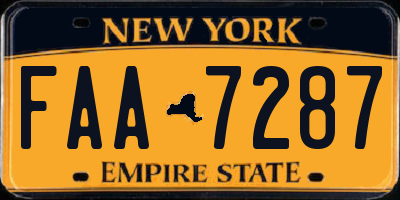 NY license plate FAA7287