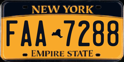 NY license plate FAA7288