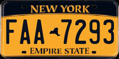 NY license plate FAA7293