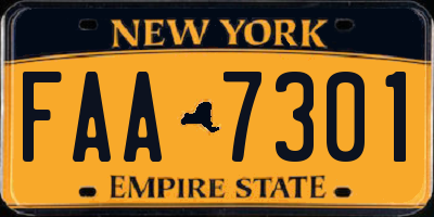 NY license plate FAA7301