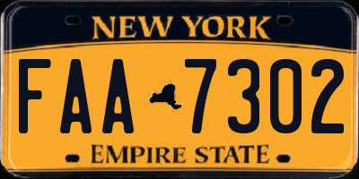 NY license plate FAA7302