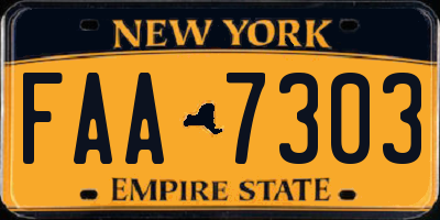 NY license plate FAA7303