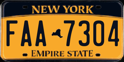 NY license plate FAA7304